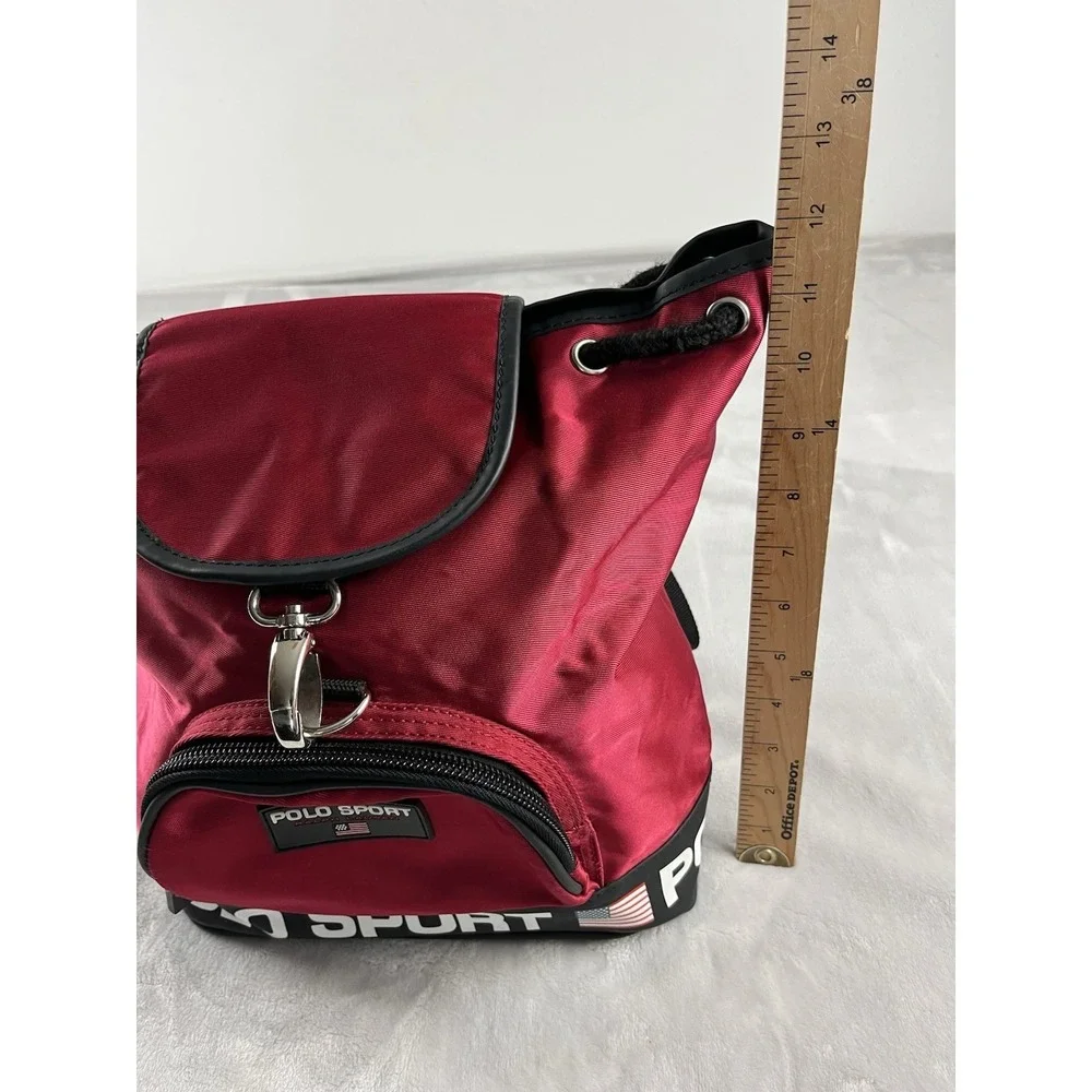 Vintage Polo Sport Ralph Lauren Backpack Red Black Rucksack Drawstring